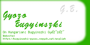 gyozo bugyinszki business card